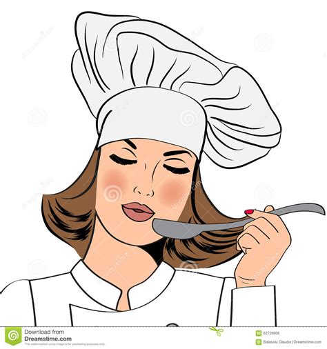 Chef in a cooking hat vector outline logo. taste food clipart - Clipground