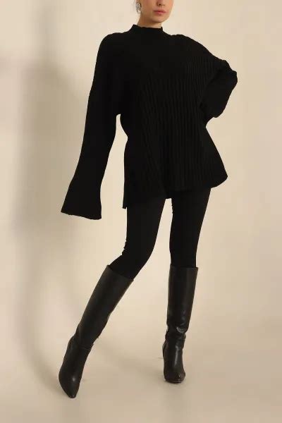 Siyah Triko Kazak Tunik Modam Zbir Modamizbir Com