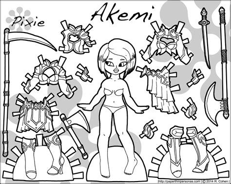 akemi a fantasy warrior paper doll paper thin personas
