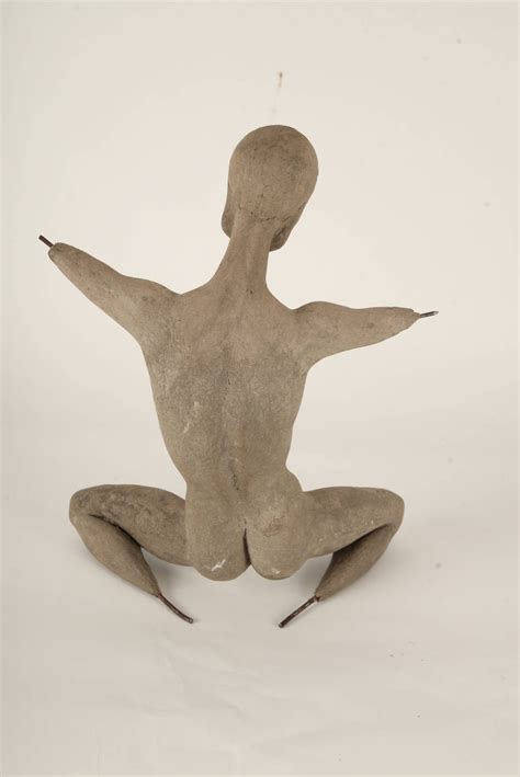 Clay Terracotta Sculpture Female Sitting Kneel Nude Mid Century Art My XXX Hot Girl