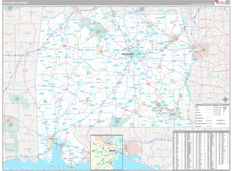 Alabama Southern 5 Digit Zip Code Maps Premium