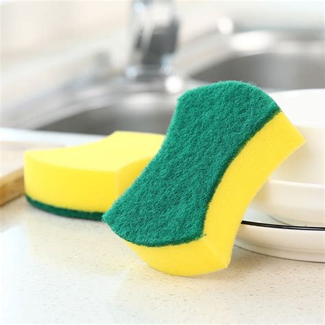 10pcslot Kitchen Wipes Sponge Scouring Pad Cleaning Cloth Dishcloth Strong Remove Stains