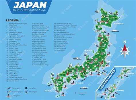 Premium Vector Japan Tourist Destination Map With Details