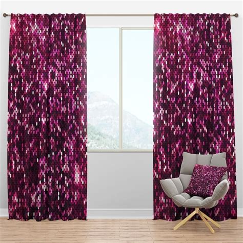 Shop Designart Pink Sparkle Glitter Mid Century Modern Curtain
