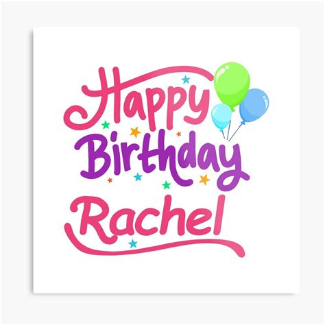 Happy Birthday Rachel Metal Print By Pm Names Redbubble