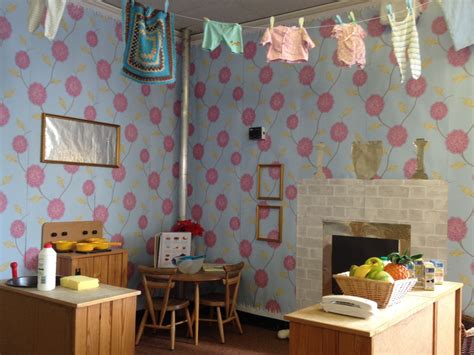 Home Corner Role Play I Love The Idea Of Real Wallpaper Eyfs Classroom