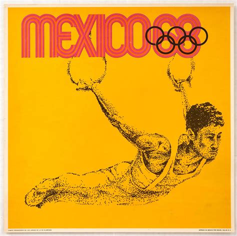 original sport poster mexico 1968 olympics gymnastics rings