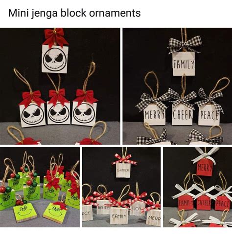 Diy Dollar Tree Jenga Block Ornaments Christmas Ornament Crafts