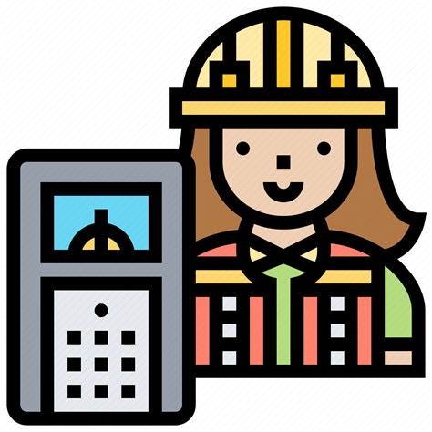 Building Checking Engineer Inspection Woman Icon Download On