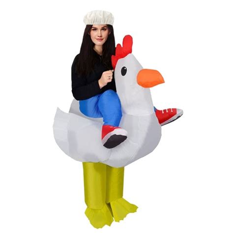 Carry Me Chicken Ride On Rooster Cock Inflatable Halloween Xmas Costumes For Adults