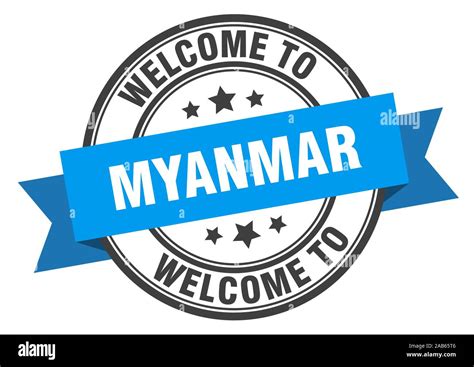 Myanmar Stamp Welcome To Myanmar Blue Sign Stock Vector Image And Art