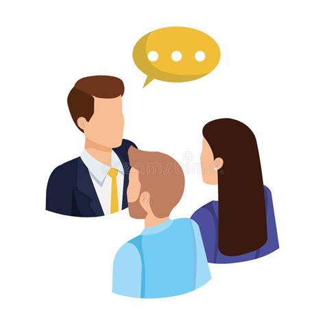 Business People Talking With Speech Bubble Stock Vector Illustration