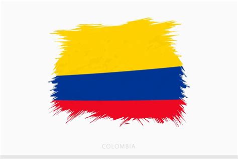 Grunge Bandera De Colombia Vector Resumen Grunge Cepillado Bandera De
