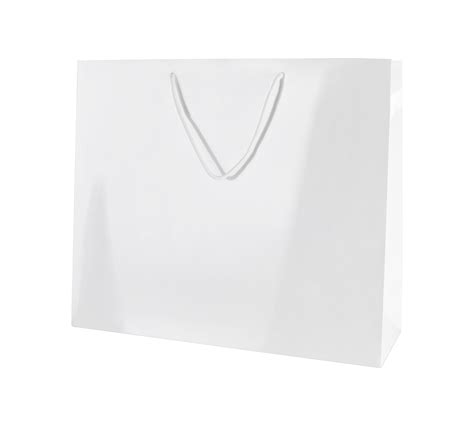 Luxury White Gloss Paper Bags With Rope Handles Christmas And Birthday