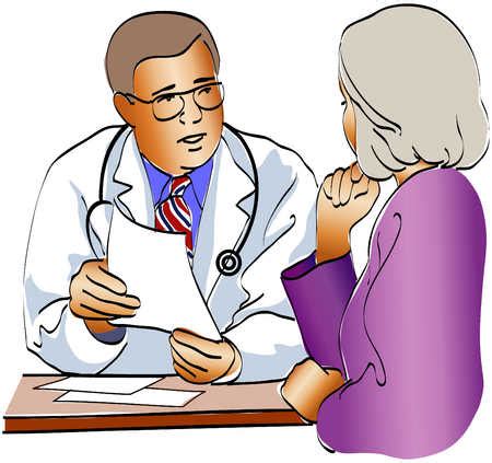 Stock Illustration Doctor Talking To Patient