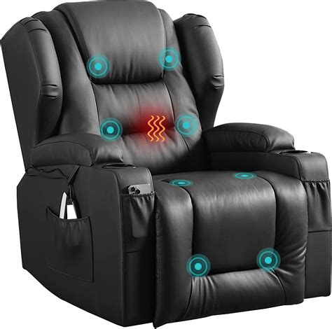 samery power recliner chair with massage and heat leather electric reclining