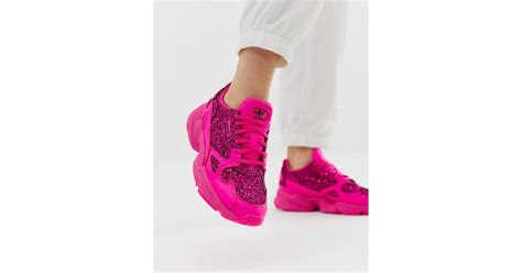 Adidas Originals Premium Pink Glitter Falcon Sneakers Lyst Australia