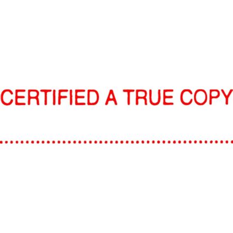 Certified True Copy Chop Certified Exact Copy Of Original Rubber