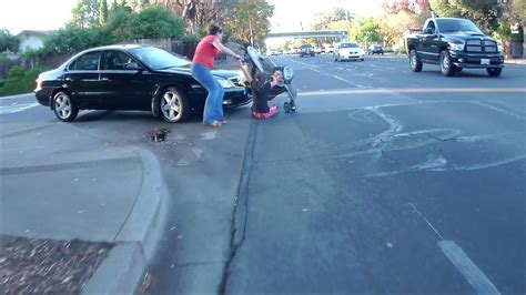Girl Hit By Car In The Crosswalk By A Man On The Phone 4vhf896 Youtube