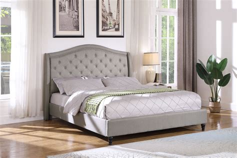 master furniture eastern king tufted upholstered panelplatform bed grey walmartcom