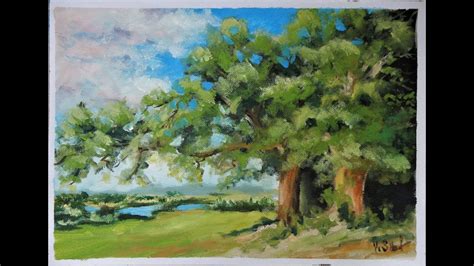 Oil Painting Demo Landscpae With A Tree Youtube