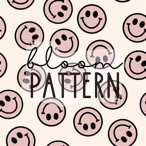 Retro Smiley Face Seamless Patterns Fabric Design For Etsy