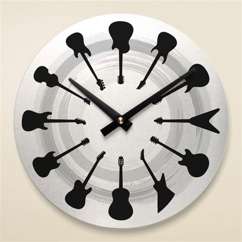 Brushed Aluminum Round Music Wall Clock Music Symbols Clock Etsy