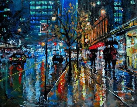 Daily Paintworks New York City Lights Original Fine Art For Sale