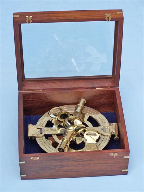 wholesale round sextant with rosewood box 10in hampton nautical