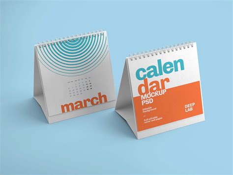 Realistic Desk Calendar Free Mockup Mockupfreebies