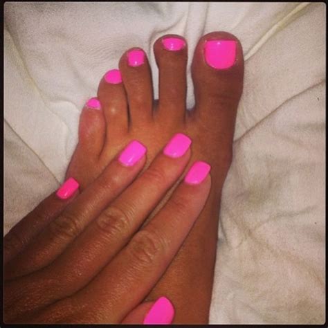 Celebrity Nail Trend Lauren Goodger Does Neon Pink Mani Pedi