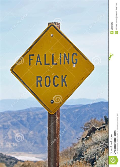 Falling Rock Sign Stock Image Image Of Closed Danger 52127315