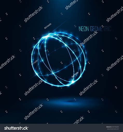 Abstract Sphere Shape Of Glowing Circles And Particles Global Network