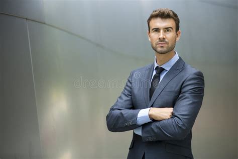 Business Man Standing Confident With Smile Portrait Stock Image Image