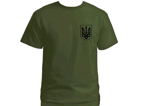 Ukrainian Flag Ukraine Patriot Symbols Tryzub Army Green 100 Cotton Top T Shirt