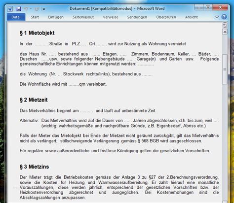 Der deutsche mieterbund stellt mietern und. Befristeter Mietvertrag Vorlage Word Fabelhaft Mietvertrag ...