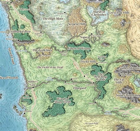 Faerun Map 5e High Res Maping Resources