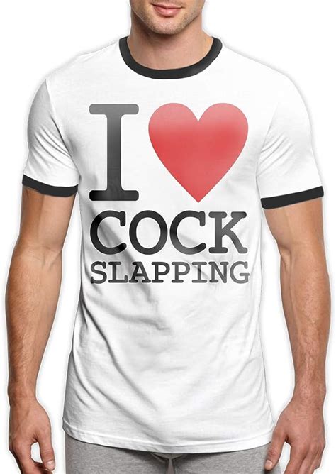 Mens O Neck I Love Cock Slapping Short Sleeve T Shirts Contrast Color