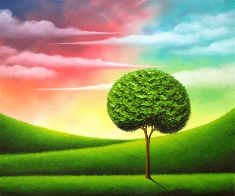 Bing Art By Rachel Bingaman Green Tree Landscape Painting Colorful
