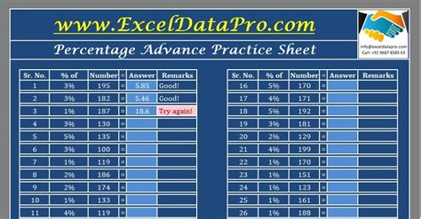 Beginner Excel Practice Sheet Dasepond