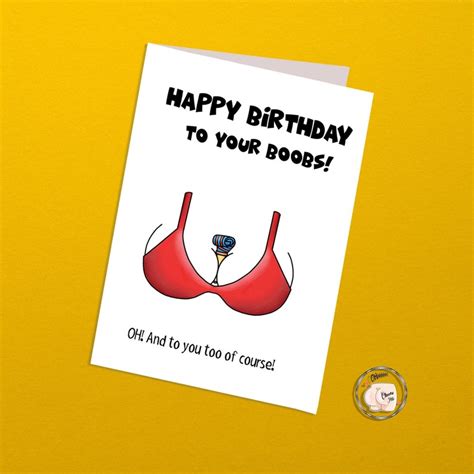 Funny Birthday Card Happy Birthday Big Tits Cheeky Blue Tit Etsy My