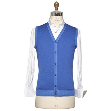 Kiton Blue Cashmere Nuvola Gilet Isuit