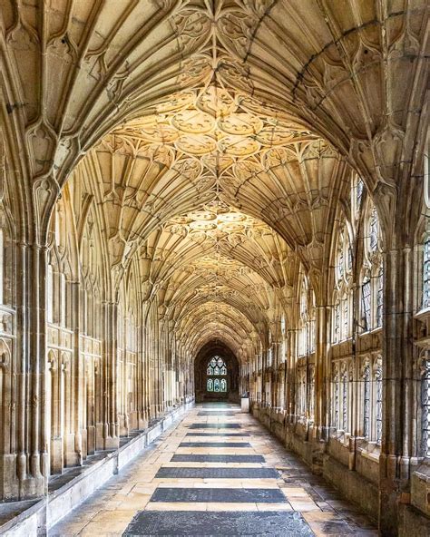 The Beautiful Cloisters In Gloucester Cathedral In England The Harry