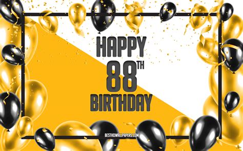Download Imagens Feliz 88º Aniversário Aniversário Balões De Fundo