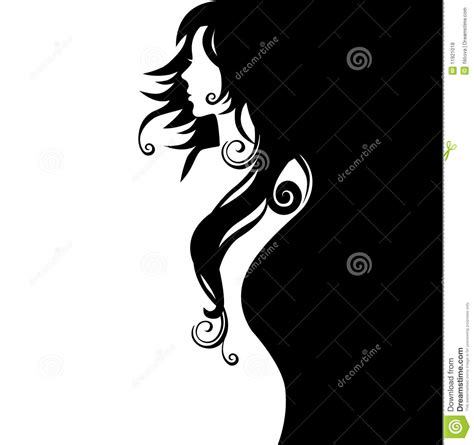 Black And White Silhouette Of The Girl Stock Vector Illustration Of