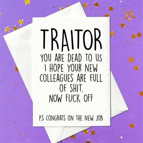 Funny Card Traitor You Are Dead To Us I Hope Your New Etsy Australia
