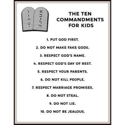 ten commandments  kids printable