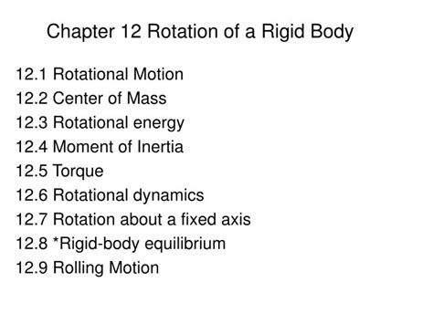 Ppt Chapter 12 Rotation Of A Rigid Body Powerpoint Presentation Free