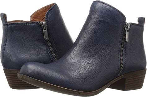 lucky brand basel almond toe ankle booties indigo blue leather low cut boot ebay