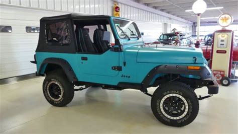 1993 Jeep Wrangler S 197267 Miles Turquoise Suv I4 25l Manual 5 Speed